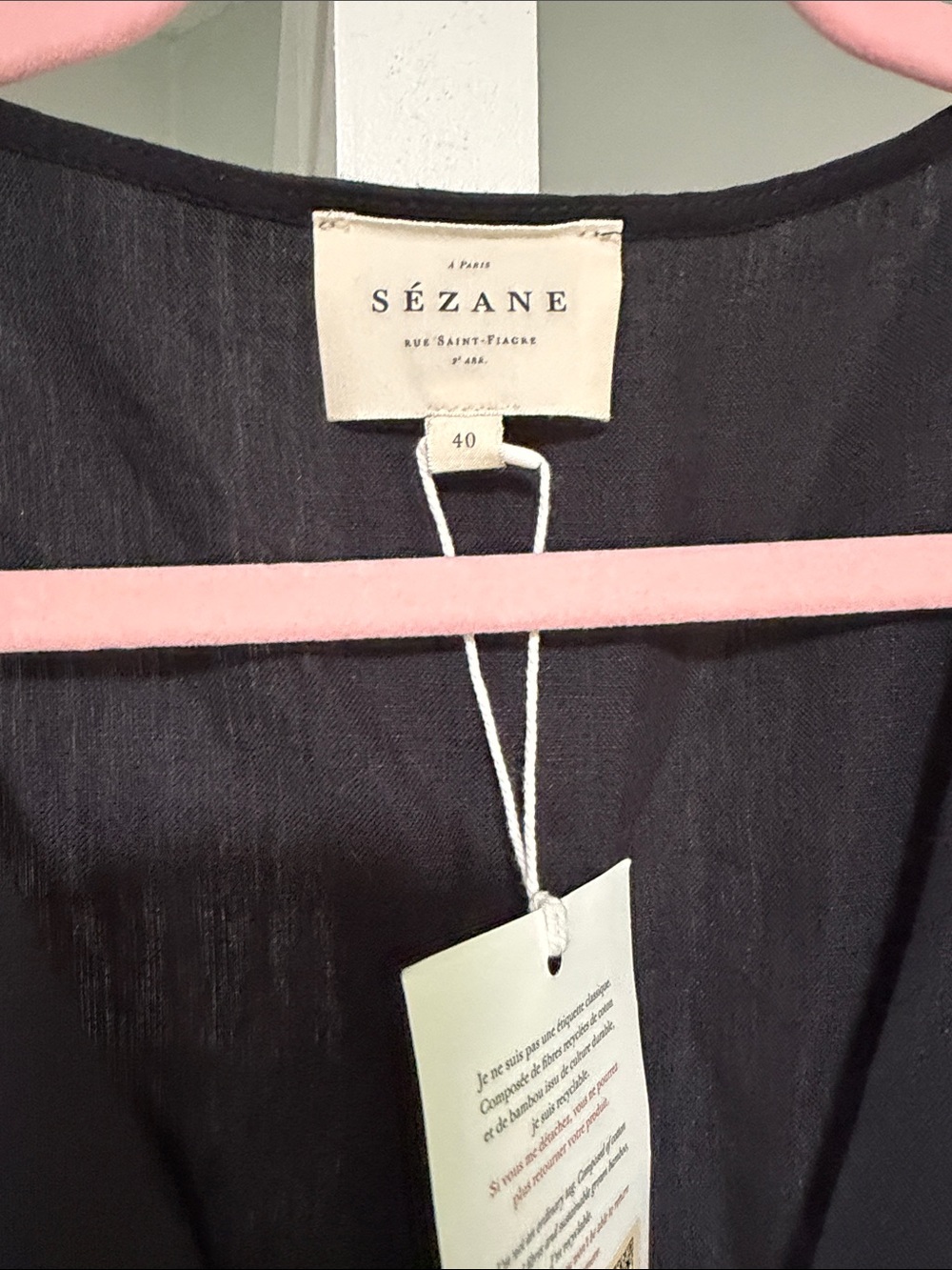 Sezane Black Button-Front Sleeveless Midi Dress - Picture 6 of 10